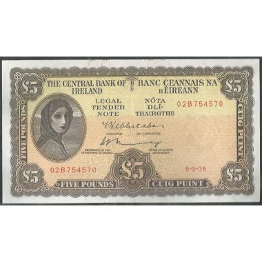 Irlanda, 5 Pounds 5 Sep 1975 P65c