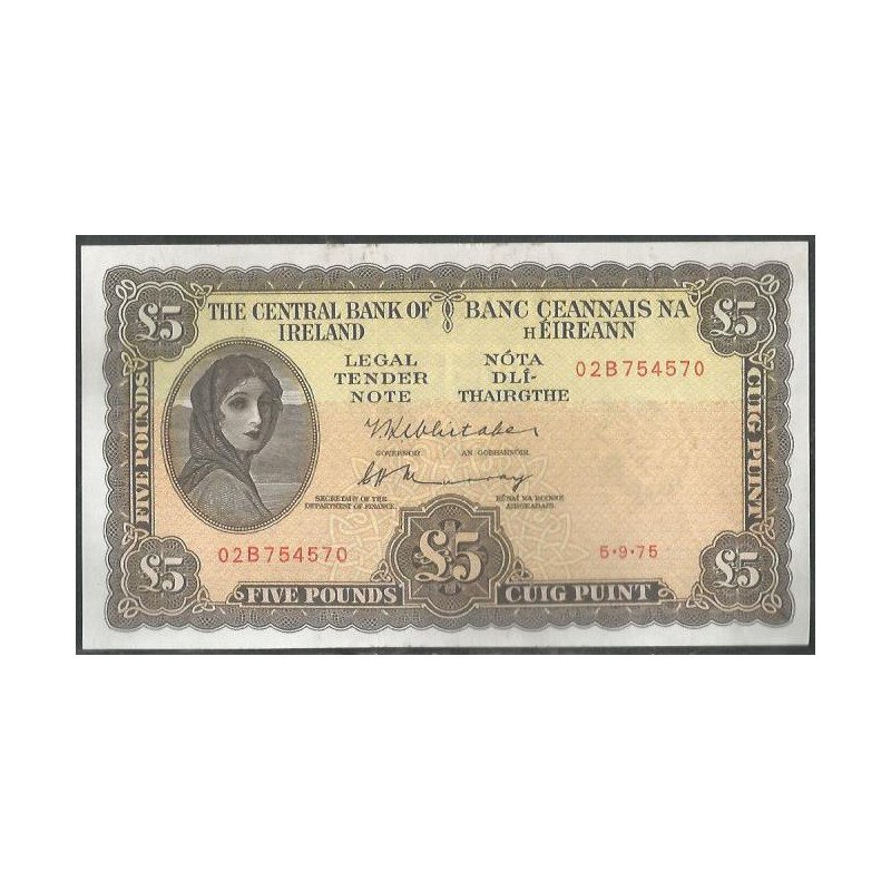 Irlanda, 5 Pounds 5 Sep 1975 P65c