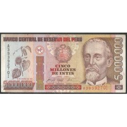 Peru 5.000.000 Intis 16 Ene 1991 P150a
