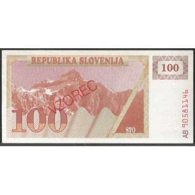 Slovenia, 100 Tolarjev 1990 Specimen P6s1