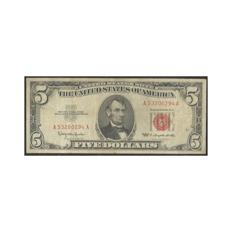 Estados Unidos, 5 Dollars 1963 P383