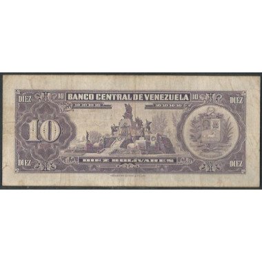 Venezuela, 10 Bolivares 19 Nov 1968 F 7 Dig P45f