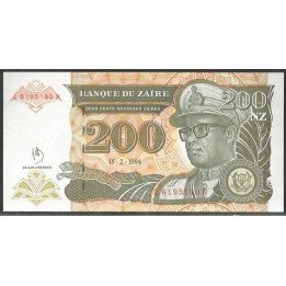 Zaire 200 Nuevos Zaires 15 Feb 1994 P61a