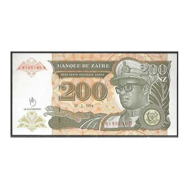 Zaire 200 Nuevos Zaires 15 Feb 1994 P61a
