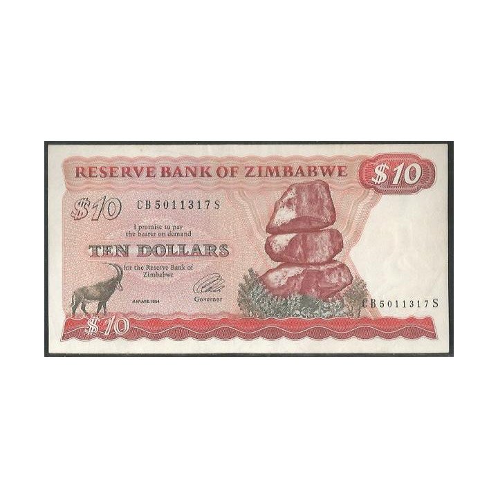 Zimbabwe 10 Dollars 1994 P3e
