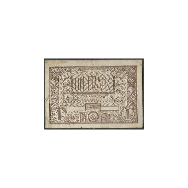 Africa Occidental Francesa 1 Franc ND1944 P34 reverso
