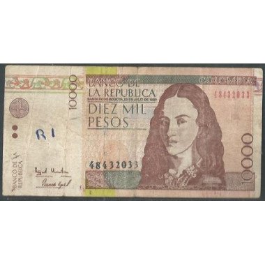 Billete de 10.000 Pesos 23 Jul 1999 Falso BGW619