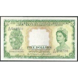 Malaya & British Borneo 5 Dollars 21 Mar 1953 P2a