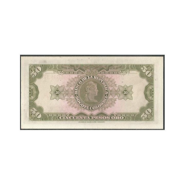 Billete de 50 Pesos 1 Ene 1964 BGW260 reverso