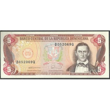 Rep. Dominicana, 5 Pesos 1990 P131