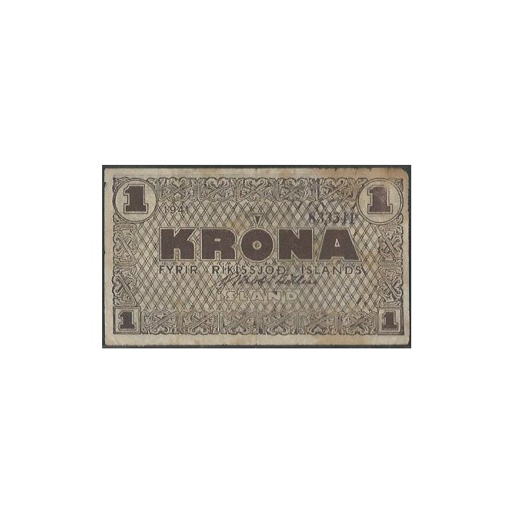 Islandia 1 Krona 1941 P22a