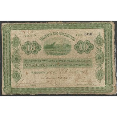 Banco De Oriente 10 Pesos 14 Feb 1888 Ps699