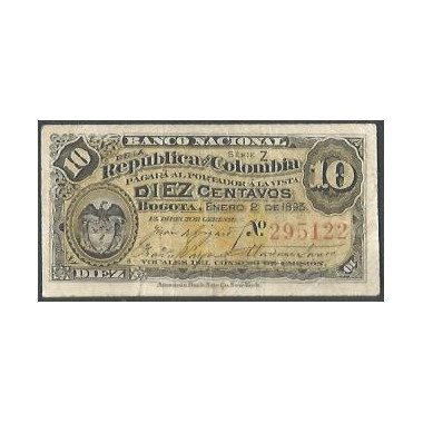 Banco Nacional 10 Centavos 2 Ene 1893 P221a