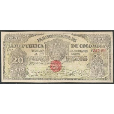 Banco Nacional 20 Pesos 30 Sep 1900 P276