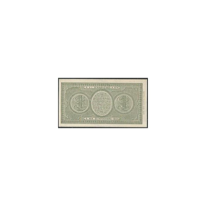 Italia 1 Lira 23 Nov 1944 P29a reverso