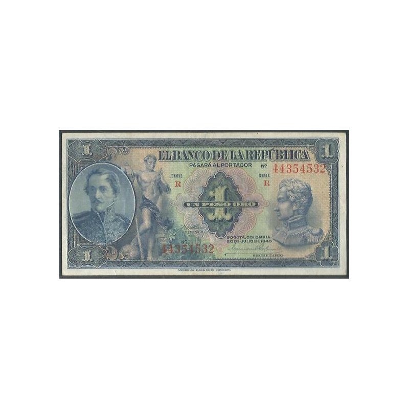 Billete de 1 Peso 20 jul 1940 BGW021