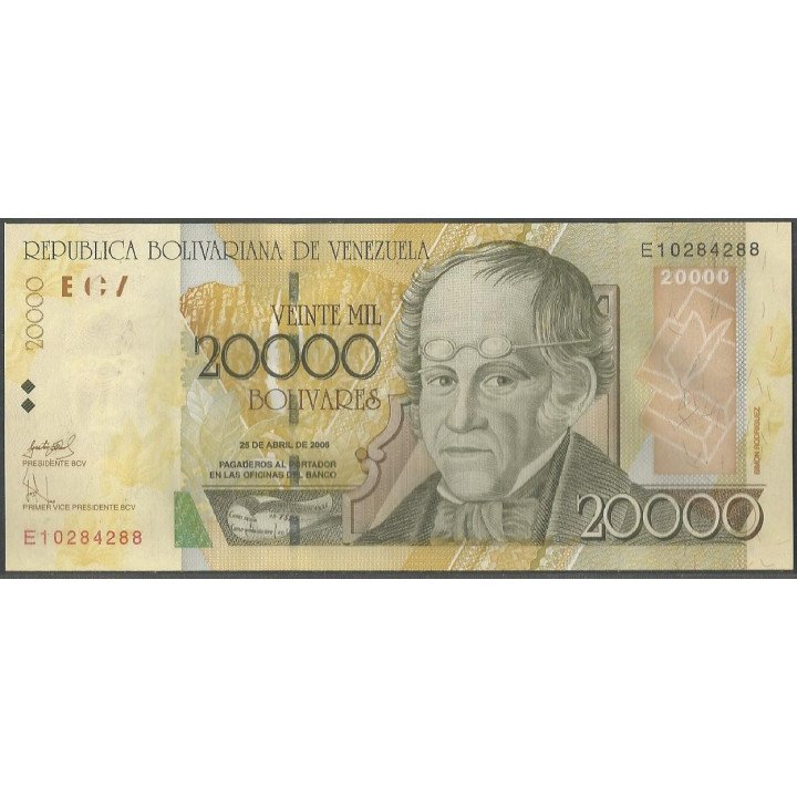 Venezuela 20.000 Bolivares 25 Abr 2006 E 8 Dig P86c