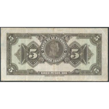 Billete de 5 Pesos 20 Jul 1940 8 Dig  BGW113