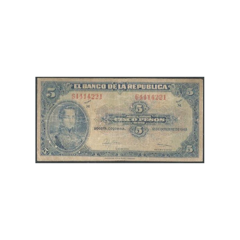 Billete de 5 Pesos 12 Oct 1949 BGW122