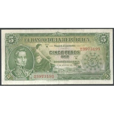 Billete de 5 Pesos 1 Ene 1953 M23973191 BGW124