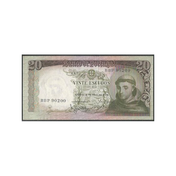 Portugal 20 Escudos 26 May 1964 P167a3