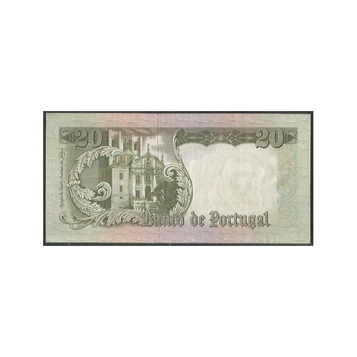 Portugal 20 Escudos 26 May 1964 P167a3 reverso