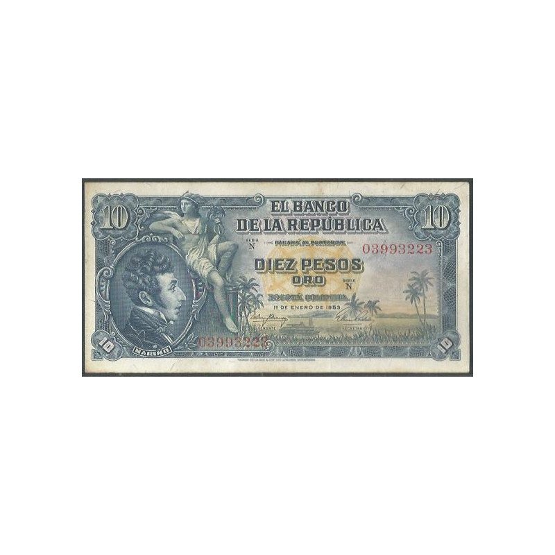 Billete de 10 Pesos 1 ene 1953 BGW173