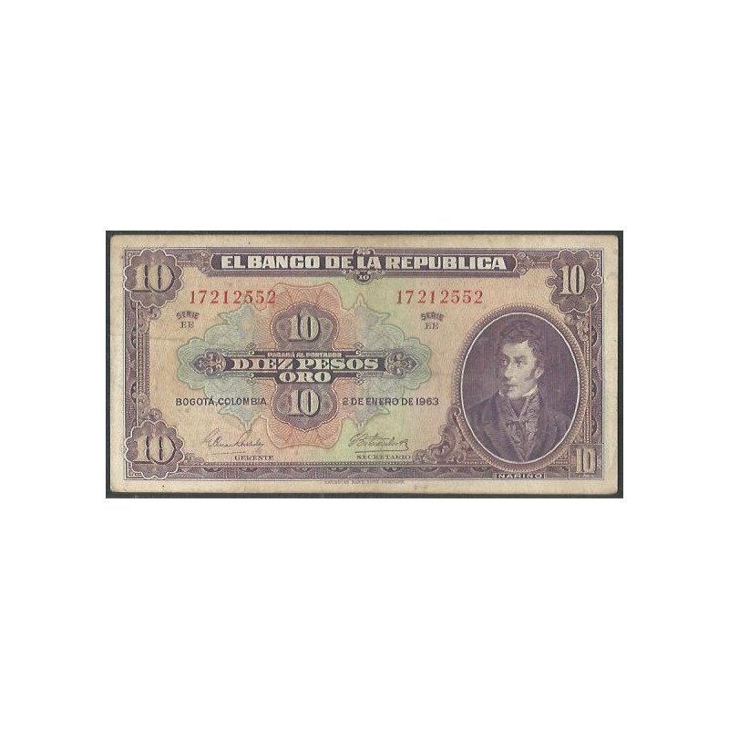 Billete de 10 Pesos 2 Ene 1963 8 Dig. BGW178