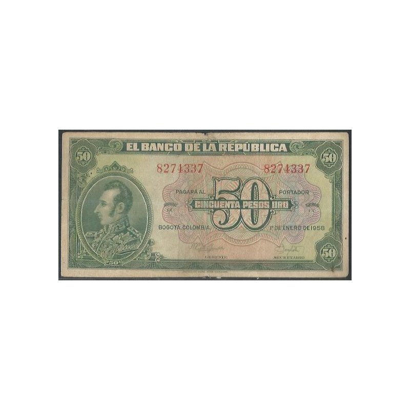 Billete de 50 Pesos 1 Ene 1957 BGW257