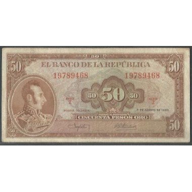 Billete de 50 Pesos 7 Ago 1960 BGW259