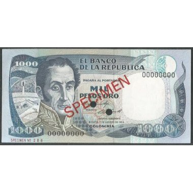 Billete de 1.000 Pesos 7 Ago 1984 "Specimen" BGW414s