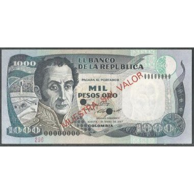 Billete de 1.000 Pesos 1 Ene 1987 "Muestra sin valor" BGW417s