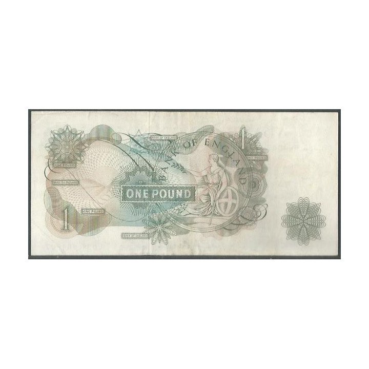 Inglaterra 1 Pound ND1962-66 P374c reverso