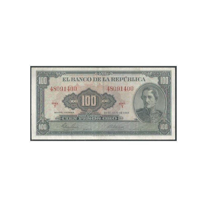 Billete de 100 Pesos 20 Jul 1967 BGW297