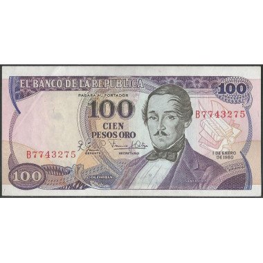 Billete de 100 Pesos 1 Ene 1980 Serie B BGW313