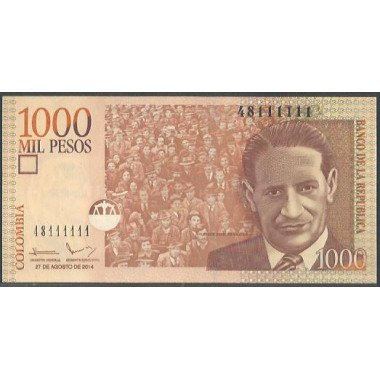 Billete de 1.000 Pesos 27 Ago 2014 48111111 BGW439R17