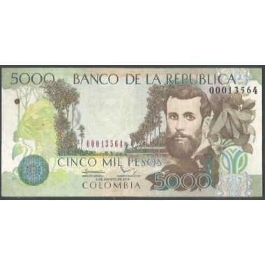 Billete de 5.000 Pesos 2 Ago 2014 00013564 BGW551