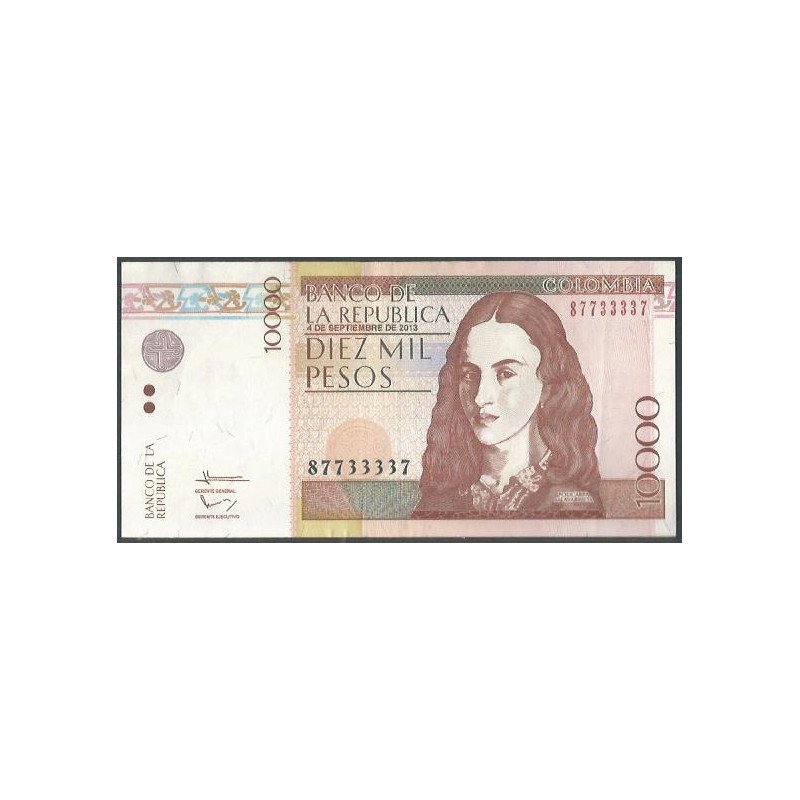 Billete de 10.000 Pesos 4 Sep 2013 BGW643