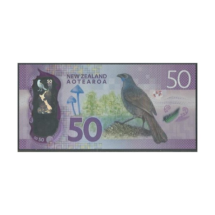 Nueva Zelanda 50 Dollars 2018 P194b reverso