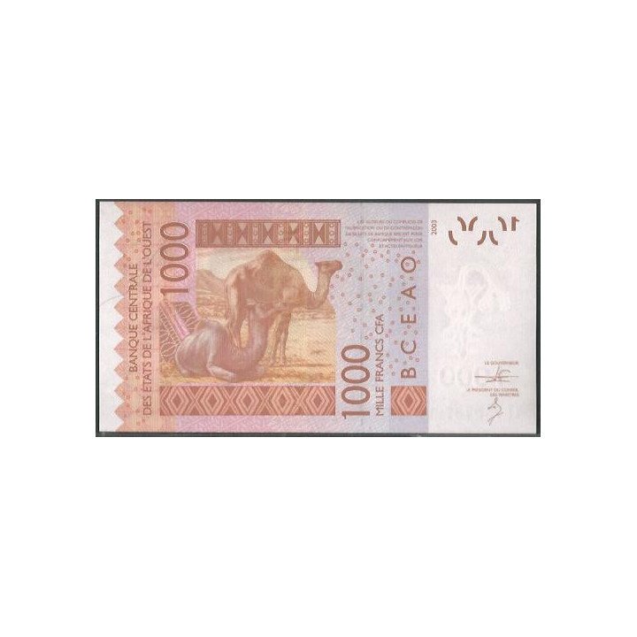 Togo 1.000 Francs 2013 P815Tm reverso