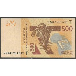 Togo 500 Francs 2022 P819Tk