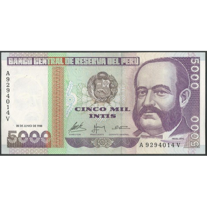 Peru 5.000 Intis 28 Jun 1988 P137