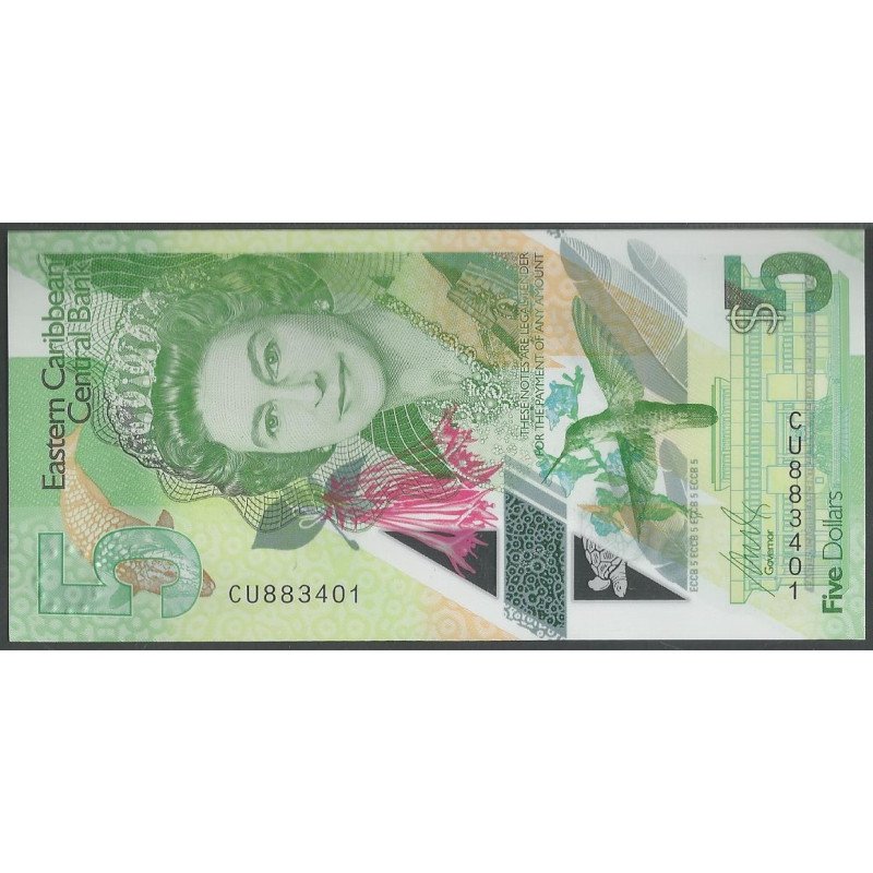 Estados del Caribe Oriental, 5 Dollars ND2021 P56