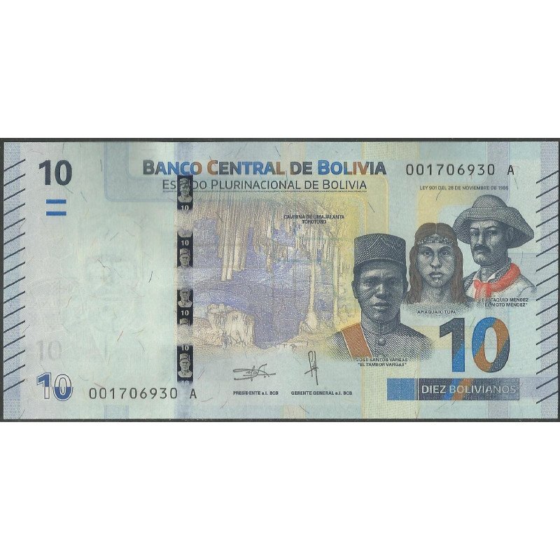 Bolivia, 10 Bolivianos L 28 Nov 1986 Serie A P248a