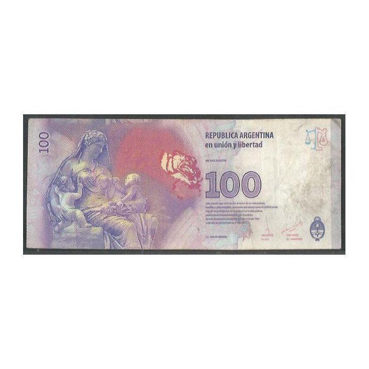 Argentina 100 Pesos ND2016 Serie IA P358c reverso