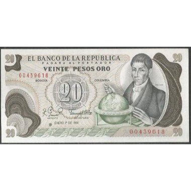 Colombia 20 Pesos 1 Ene 1981 Reposicion BGW241