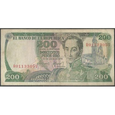 Colombia 200 Pesos 20 Jul 1978 Reposicion BGW344