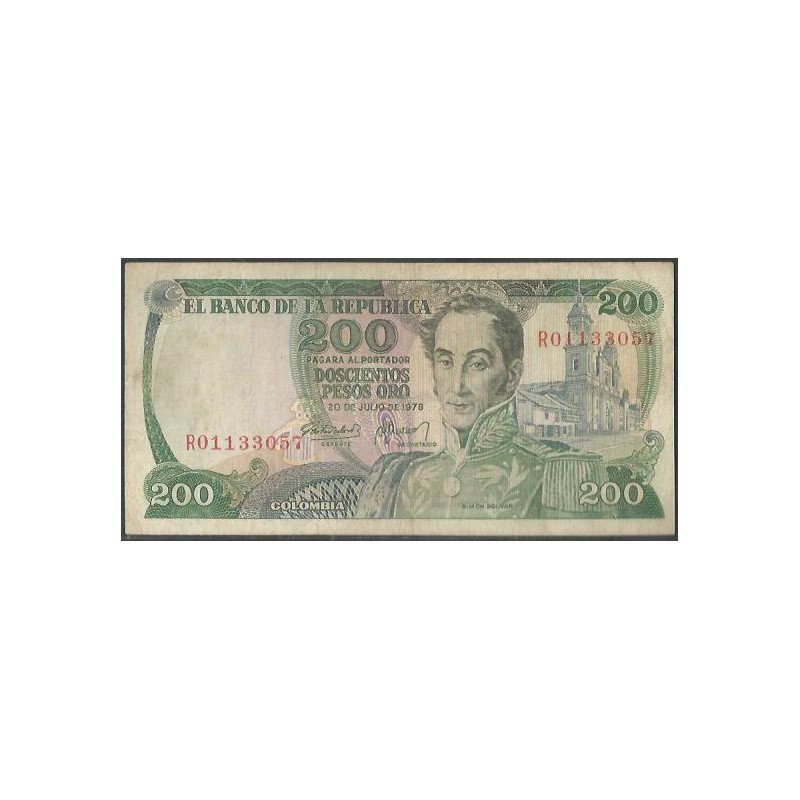 Colombia 200 Pesos 20 Jul 1978 Reposicion BGW344