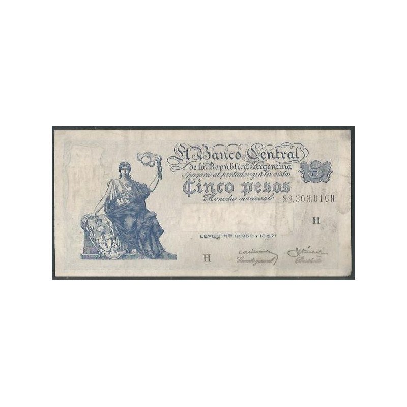 Argentina, 5 Pesos ND1951-9 Serie H P264d