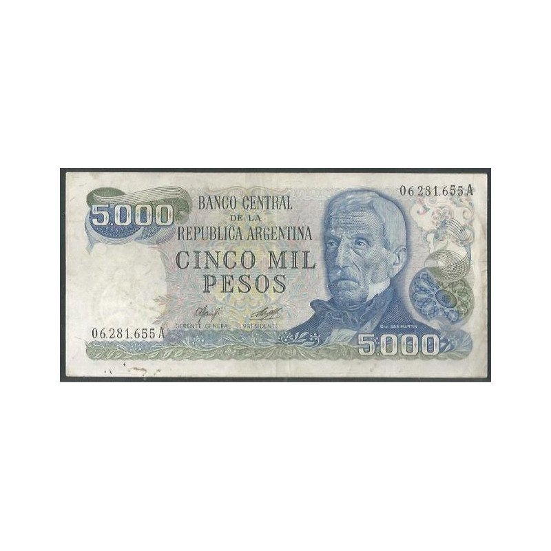 Argentina, 5.000 Pesos ND1977-83 Serie A P305a